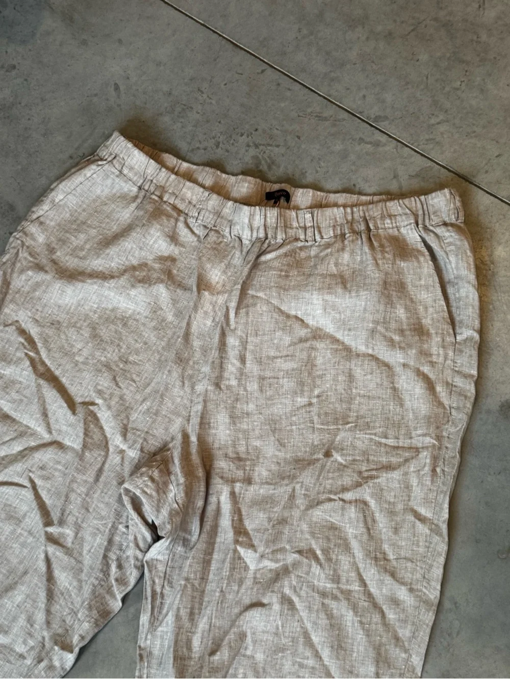 NWT Quince Cropped 100% European Linen Pants in Light Beige Size 3X